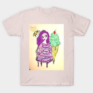 Ice Cream Girl with Bee T-Shirt